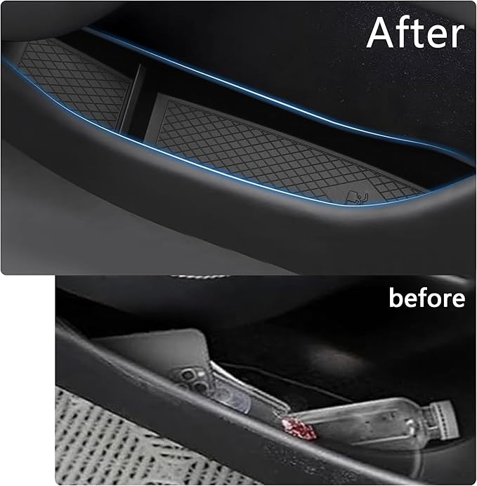 Arcoche Door Side Storage Box for Tesla Model 3 Highland Accessories 2024 2025 2026 Door Pocket Liners TPE Front & Rear Side Organizer Tray Protector Liner (Model 3 Highland) 4pcs