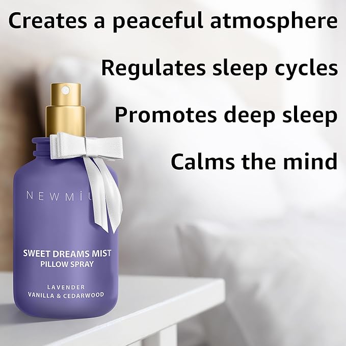 Sweet Dreams Sleep Pillow Spray Lavender Vanilla Cedarwood Essential Oils Aromatherapy Mist Calming Stress Relief Bedtime Shower Spray Self Care Gift