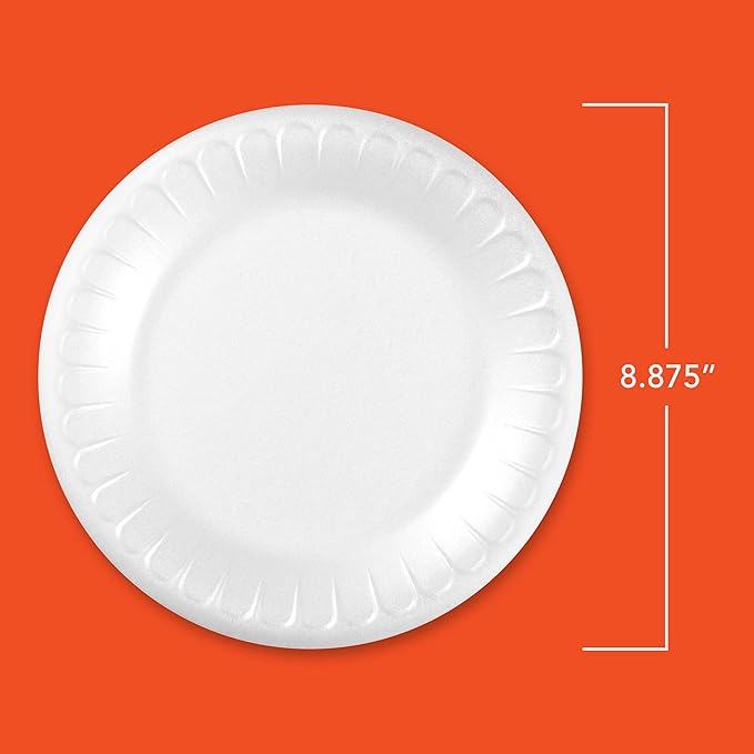 Hefty Everyday 9 Inch Foam Plates,White,45 Count (Pack of 12)