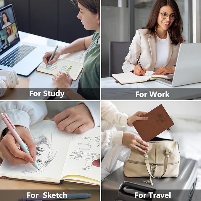 Blank Journal Ntebook for Men & Women, 160 Pages Blank Journals for Writing, Drawing,Sketch Book,5.9" x 8.5" Leather Sketchbook, Unlined Notebook for Work, School, Art - Brown