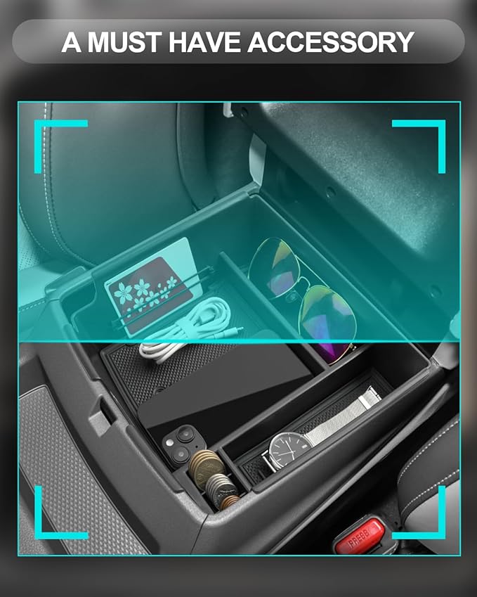 CDEFG for 2025 2026 Kia Carnival Center Console Organizer Tray 2022-2025 2026 Kia Carnival LX LXS EX SX SX Prestige Accessories Middle Console Organizer 2025 Carnival Armrest Storage Box