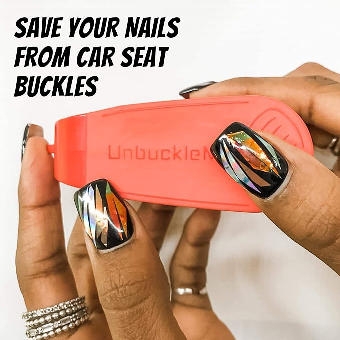 UnbuckleMe Car Seat Buckle Release Tool - Easy Opener Aid for Arthritis, Long Nails, Older Kids - Button Pusher for Infant, Toddler, Convertible 5 pt Harness car Seats - As Seen on Shark Tank (Pink)