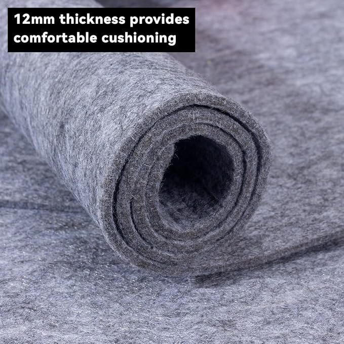 Felt Rug Pad - 1/2" 4x6 Foot Extra Large Area Liner for All Floors and Trims, Thick Pad for Hardwood Floors Under Rugs, Keeps Rugs Softly and Securely in Place