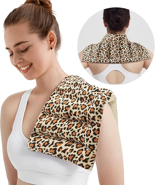 Microwave Heating Pad for Pain Relief, 8 x 16 Microwavable Moist Heat Pads for Neck, Shoulder, Back, Knee, Period Cramps, Rice Heat Pack Hot & Cold Compress Reusable & Portable