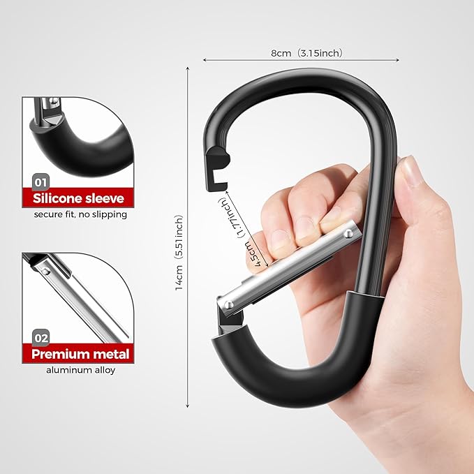 SURDOCA Stroller Hooks, Large Stroller Hooks for Bags, Universal Stroller Clips and Hooks, Heavy-Duty Mommy Hook for Stroller, Stroller Accessories for Moms