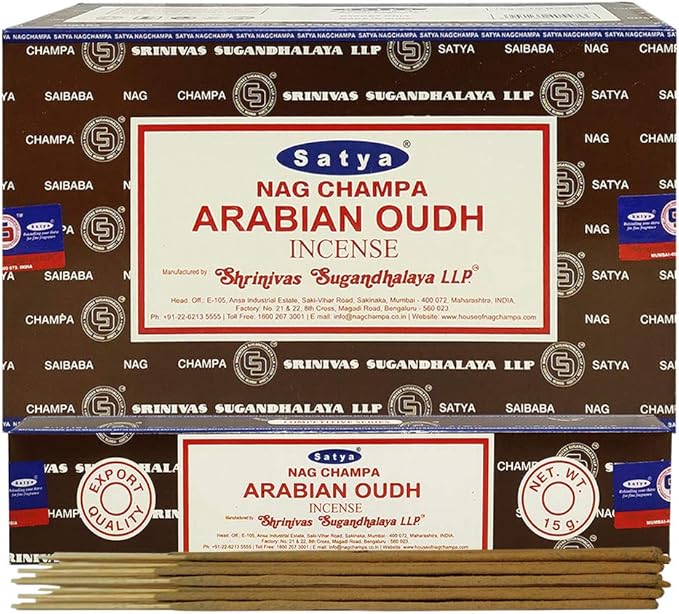 Arabian Oudh Incense Sticks and Holder Bundle - Satya Incense