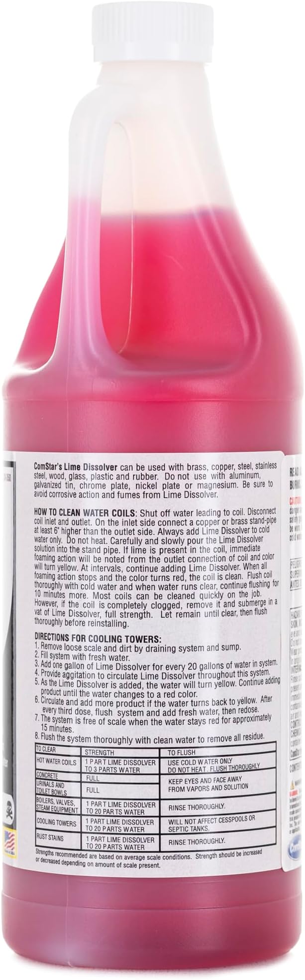 Lime Dissolver & Scale Remover,1 Quart, Industrial Strength Descaler for Cooling Towers, Boilers, Coils, Urinals, Toilet Bowls, Ice Machines, Lab Equipment, Rust & Stain Cleaner (30-350)