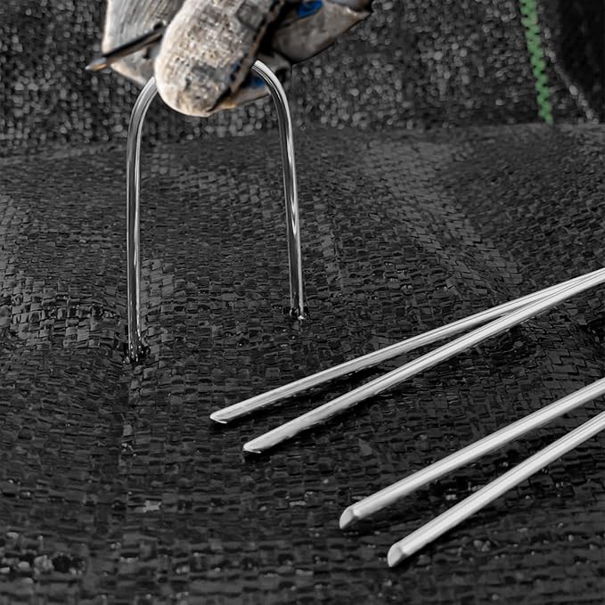 4 Inch 160 Pack 11 Gauge U-Shape Garden Stakes Set: Drip, Line & Irrigation Tubing Stakes, Galvanized Landscape Staples for Tube, Lawns, Weed Barriers, Landscape Fabrics, Irrigation Hose, Floor Mats