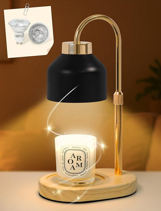 Seniny Electric Candle Warmer Lamp with Timer Dimmable, Adjustable Height Lamp Candle Warmer for Jar Candles, Home Decor Warming Light, Flameless Wax Melter Lamps, Christmas Birthday Gifts for Women