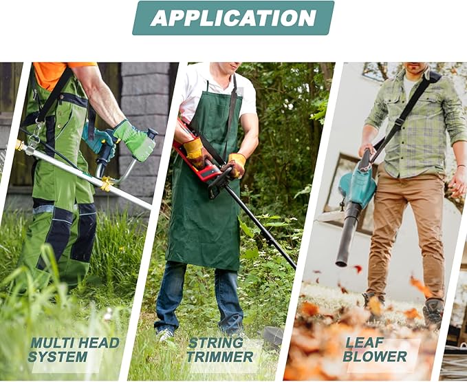 Universal Shoulder Strap Trimmer Strap, Weed Eater Strap, Grass Trimmer Shoulder Strap Compatible with EGO/Greenworks/DEWALT String Trimmers, Leaf Blower, Multi Head System