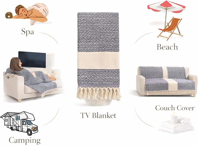 Clotho Turkish Towel Set of 4-100% Turkish Cotton Oversized Beach Towels 4 Pack - Quick Dry Thick Soft - Luxury Towel for Pool, Spa and Bathroom with Fringe