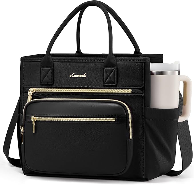 LOVEVOOK Insulated Lunch Bag Women,Wide Opening Adult Lunch Box Women with Cup Holder,Large Leakproof Cooler Bag for Work Picnic Beach Family College Mom Teacher,Lunch Box/Bag for Kids Girl Boy School