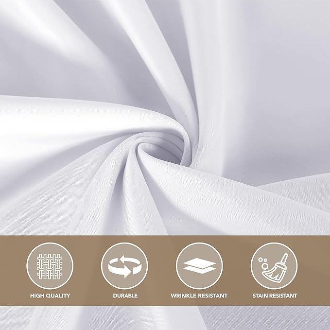 sancua 90 Inch Round Tablecloth White, 8 Pack - Circle Polyester Fabric Table Cloth for Wedding Party Reception Banquet Birthday, Washable Formal Table Cover (Fit 30-72 Inch Tables)