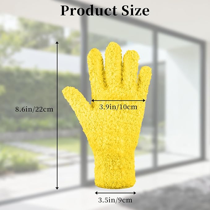 faralite 4 Pairs Microfiber Plant Dusting Gloves,Breathable Work Gloves for Indoor Plants and Gardening