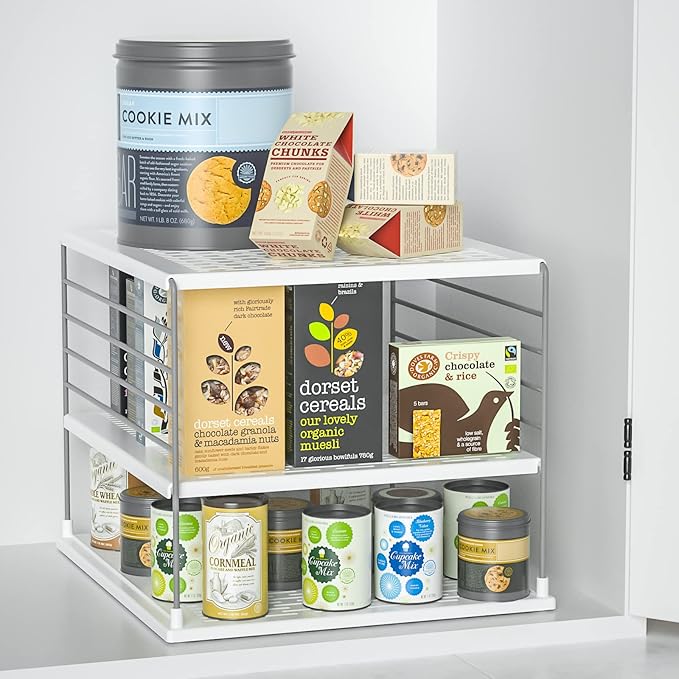 WANCHIY Upgraded Cabinet Organizers and Storage - Divided Compartment Holder for Plastic Bags, Wraps, Foil, Snacks, and Boxes for Kitchen Organization and Storage - Under Sink Organizers and Storage Suitable
