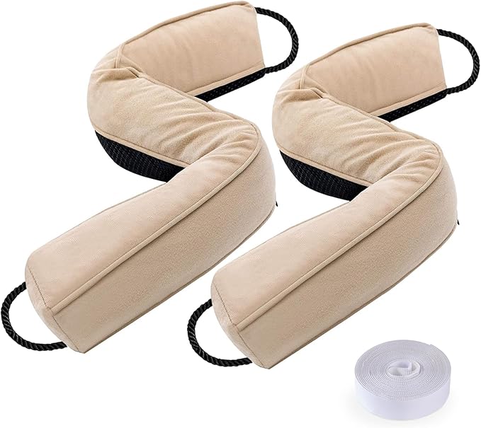 Sunolga 2 Packs 38 Inches 2.2LB Weighted Door Draft Stopper Filled with Glass Beads & Cotton, Removable Machine Washable Sound Proof Under Door Draft Blocker with Anti-Abrasion Bottom for Door, Beige
