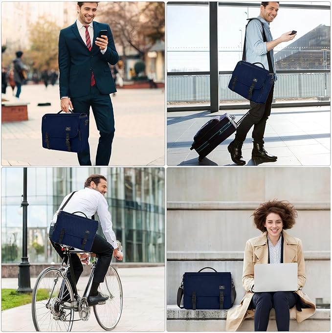 MATEIN Messenger Bag for Men, Briefcases Lightweight Men's Laptop Bag 15.6 inch Water Resistant Crossbody Satchel Computer Work Office Case with Shoulder Strap, Blue