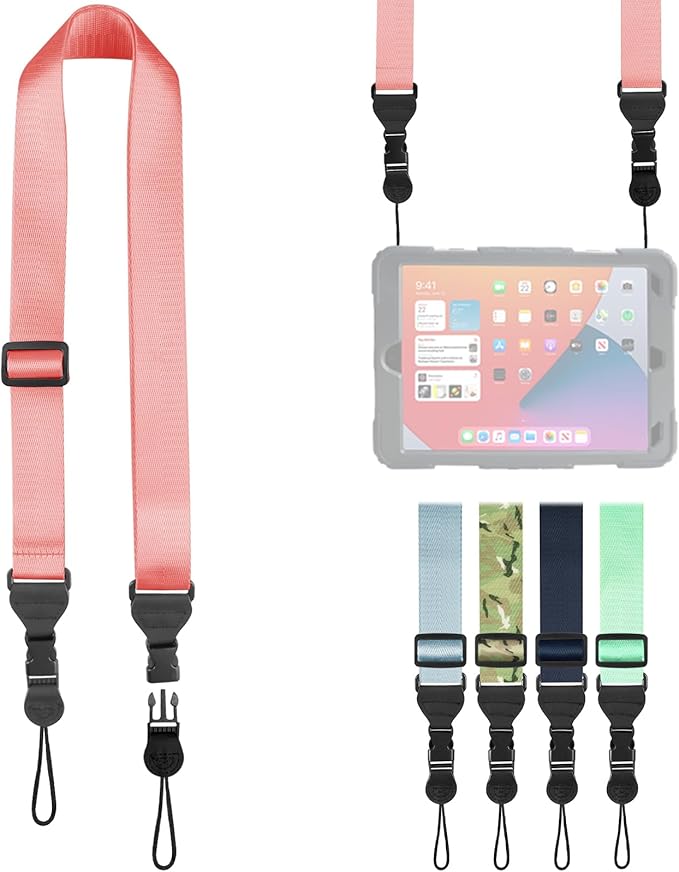 Adjustable Shoulder Strap, Nylon Camera Strap, Comfortable Neck Strap for iPad, Cellphone Tablet, Camera, Laptop, Binocular, Luggage Bag (Peach Pink Universal Lanyard)