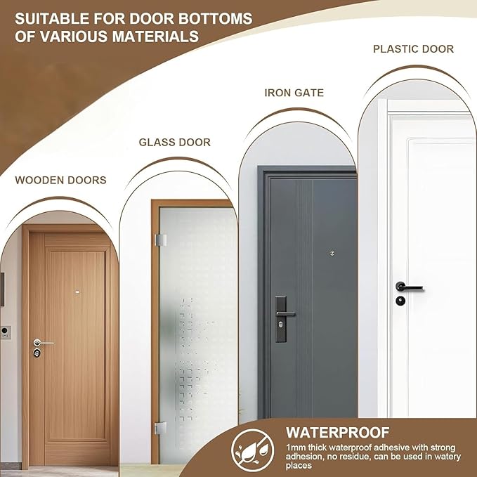 36” Under Door Draft, Door Draught Excluder for Bottom of Doors, PVC Door Seal for Protection from Sound, Cold, Moisture and Insects, (Brown)