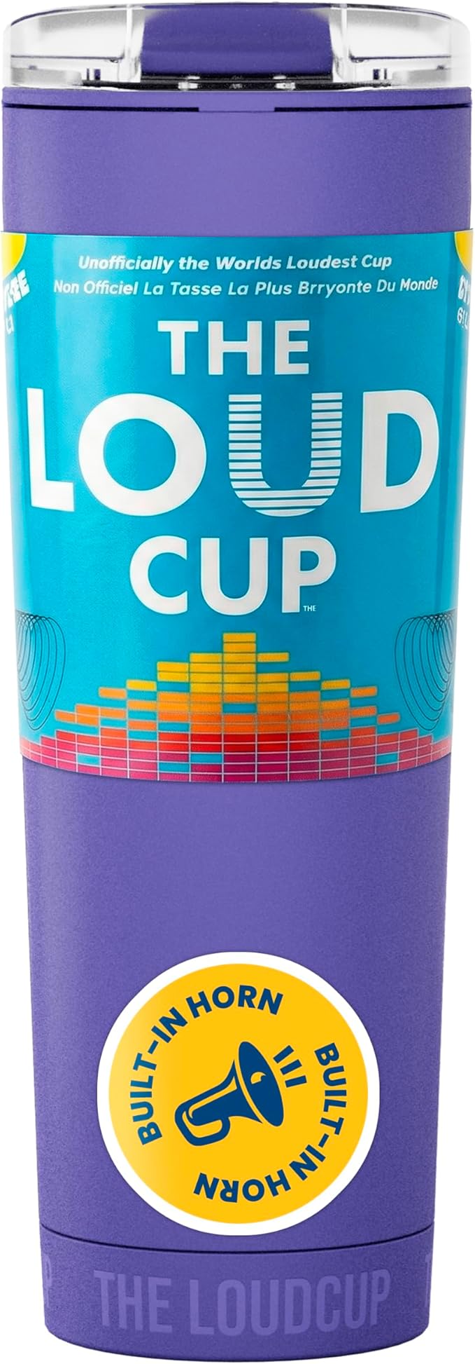 The LoudCup Blow Horn Tumbler, Cheer & Sip 2-in-1 Reusable Water Bottle with Built-In Horn for Sports Games, Tailgates, Parties & Events, BPA-Free