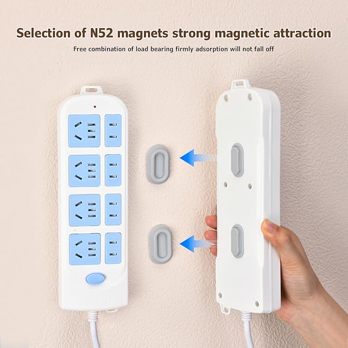 Magnetic Remote Control Holder Wall Mount - 6 Pcs No Drill Self-Adhesive Organizer for Air Conditioner & TV Remotes, Storage Caddy for Televisions Backside - White&Black