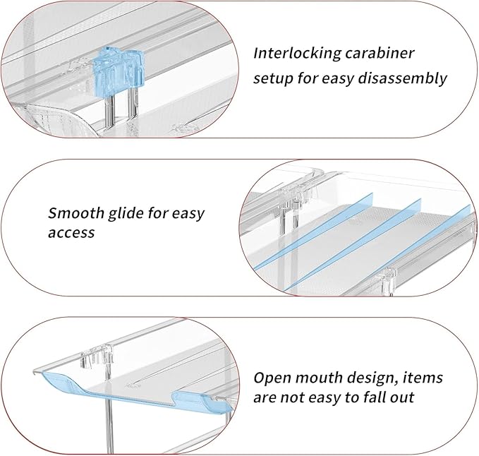 Can Organizer for Pantry, 3 Sets 4 Tiers Can Storage Organizer Pantry, Soda Can Organizer for Fridge 48 Cans Rack Automatic Rolling Stackable Canned Food Organizer, Clear