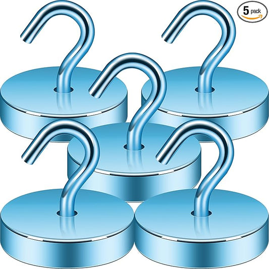 Neosmuk Magnetic Hooks, Cruise Ship Essentials, 100lb+ Heavy Duty Magnetic Hooks for Cruise Cabins, Refrigerator, Grill, Hanging, and Travel | Extra Strong Must-Haves Magnet Hook,RoyalBlue,5 Pack