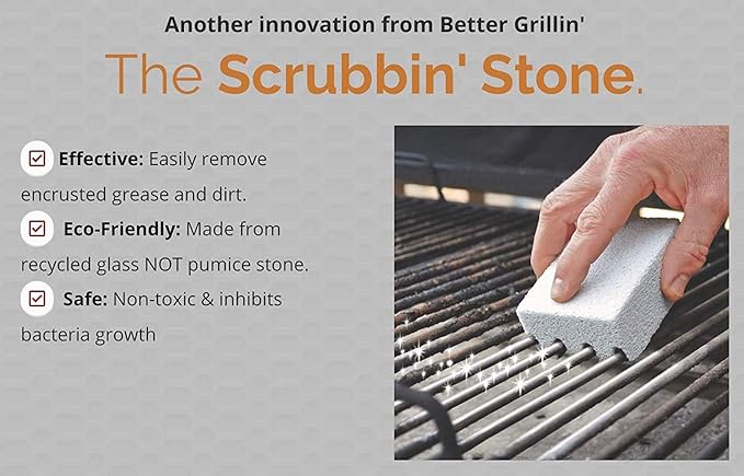 Better Grillin Scrubbin Stone Grill Cleaner-Scouring Brick/Barbecue Grill Brush/Barbecue Cleaner for BBQ, Griddle, 12pk