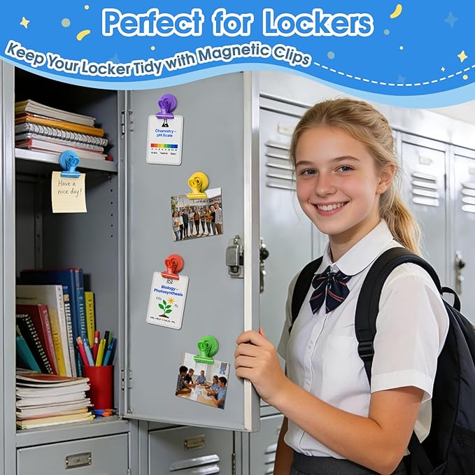 Grtard 60 Pack Magnetic Clips Heavy Duty, Magnet Clips for Fridge, Refrigerator Magnets with Clip, No-Scratch Strong Magnetic Clip for Refrigerator, Whiteboard, Cruise Cabins, Locker (Colorful)