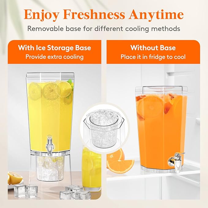 Lifewit 1 Gallon Drink Dispenser for Parties 4 Pcs, 4L Plastic Beverage Container with Stand for Juice/Tea/Soda & Lemonade, Clear Water Pitcher with Spigot for Mimosa Bar Hosting 39 x 16 cm/15x6"