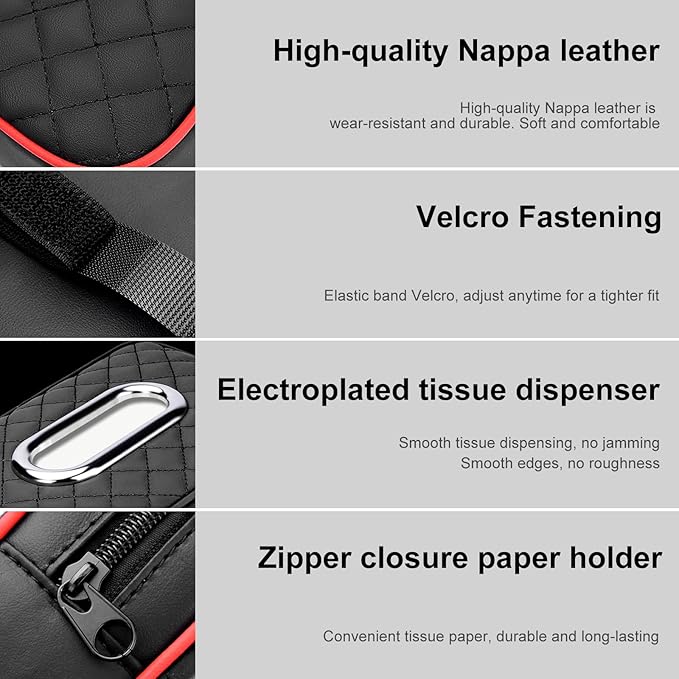 Car Tissue Holder, Extra Large Capacity car Tissue Box can Hold 130-180 tissues per Box, Size: 7.9"x5.1"x2.4"