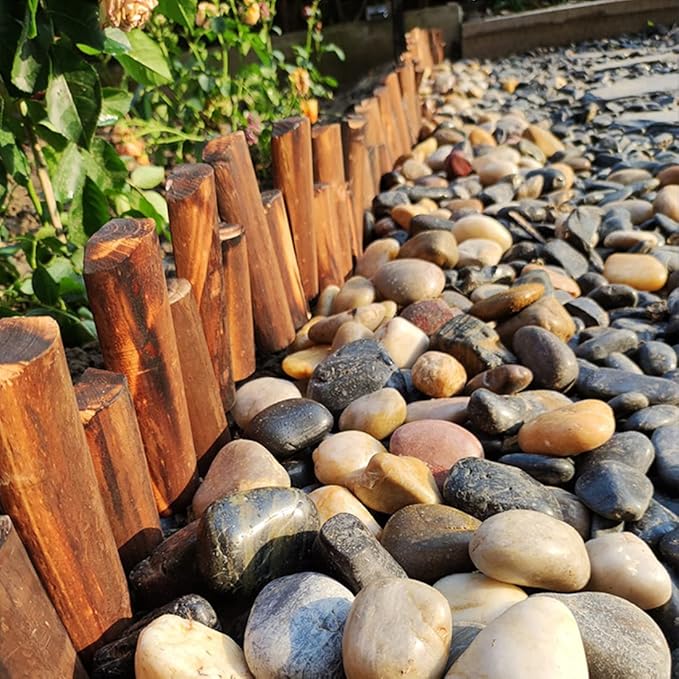 5lbs Pebbles for Indoor Plants, 1-2 Inch Mixed Color High Polished River Rocks Outdoor Decorative Stones Vase Filler Fish Tank Aquariums Landscaping Garden Outdoor and Indoor DIY