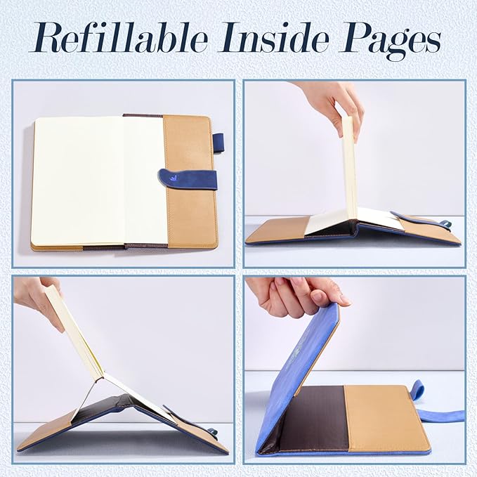 Fanery Sue Tree of Life Refillable Writing Journal for Women&Men Faux Leather Hardcover Notebook A5 College Ruled 200 Lined Pages Lay-Flat Personal Diary with Pen&Magnetic Buckle （Hot Pink