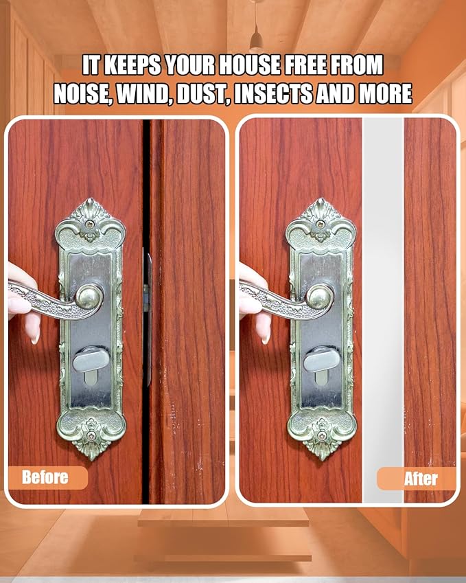 Orghtin White T-Shaped Silicone Seal Strip, 10FT x 1.37IN Weather Stripping Door Seal Strip, Windproof & Soundproof Door Draft Stopper