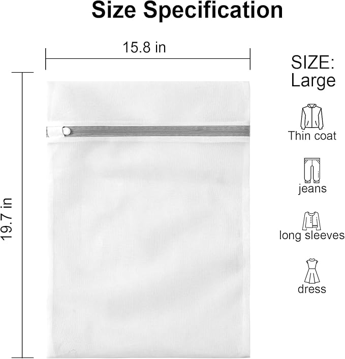3 Pack Large Mesh Laundry Bags by MDSXO - Fine Durable Lingerie Delicates Bag for Washing Machine 16 * 20 inch [3 Pack]