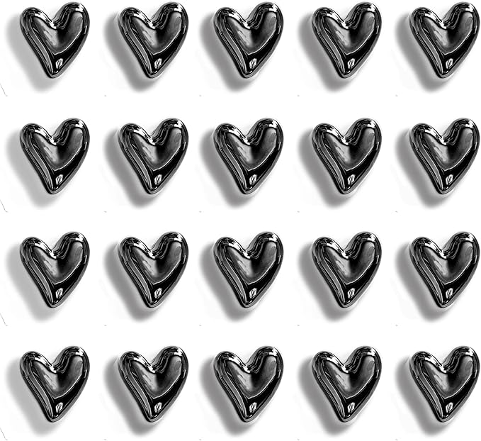 20PCS Black Refrigerator Magnets Love Heart Magnets for Fridge Cute Decorative Magnetic Stickers 0.83in Small Home Kitchen Magnet Set Lovely Color Decoration for Office Whiteboard