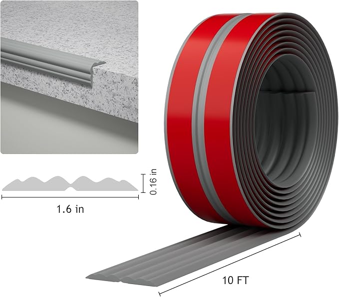Wall Corner Protector & Edge Guard，Peel and Stick Wall Trim Moulding Inside & Outside Corner Molding Trim Caulk Strip, Self Adhesive Trim for Wall Edge,Ceiling,Countertop, 1.6” W x10’ L，Grey