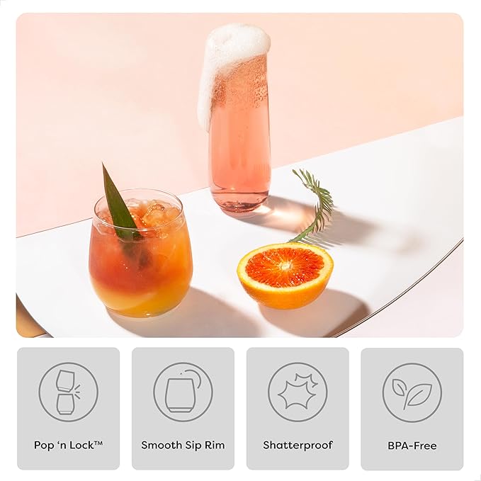 TOSSWARE POP 9oz Flute, Premium Quality, Recyclable, Unbreakable & Crystal Clear Plastic Champagne Glasses, Count of 48