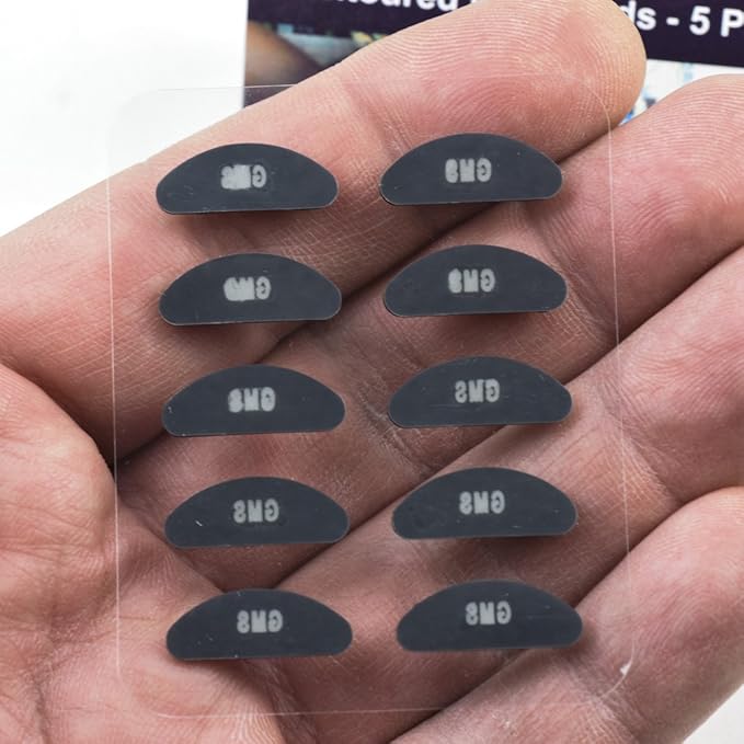 2.5mm Anti-Slip Adhesive Contoured Soft Silicone Eyeglass Nose Pads with Super Sticky Backing - 5 Pair (2 Pack)
