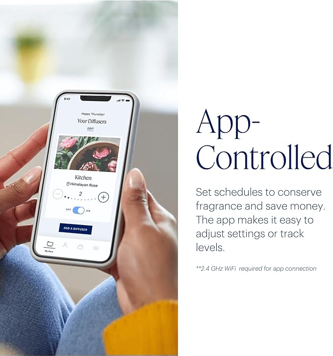 Aera Home Fragrance Electric Diffuser: Smart Home App Aroma Control, Essential Oil & Aromatherapy, Hypoallergenic Scent Technology, Safe for Family & Pets, White (Scent Capsules Sold Separately)