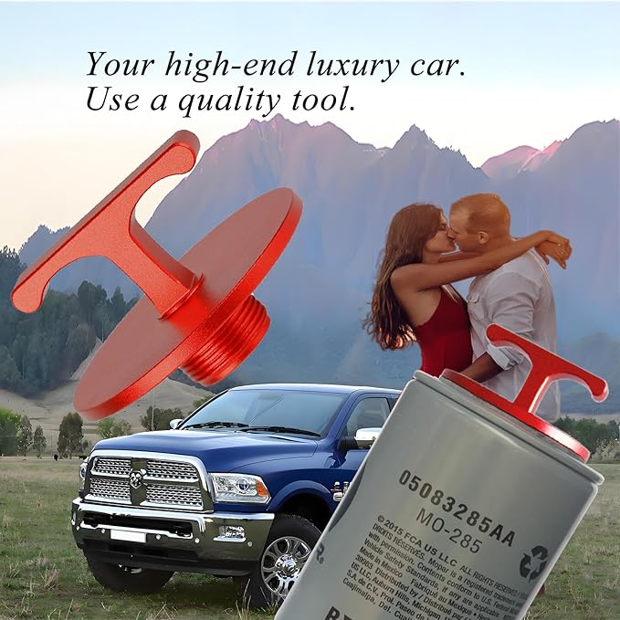 Aluminum Alloy Oil Filter Plug tool, for Dodge Ram 2500, 3500, 4500, 5500 Cummins Turbo Diesel 5.7L 5.9L 6.4L 6.7L MO285 05083285AA Oil Filter Cap Off Tool-car accessories-oil Filter Removal tool