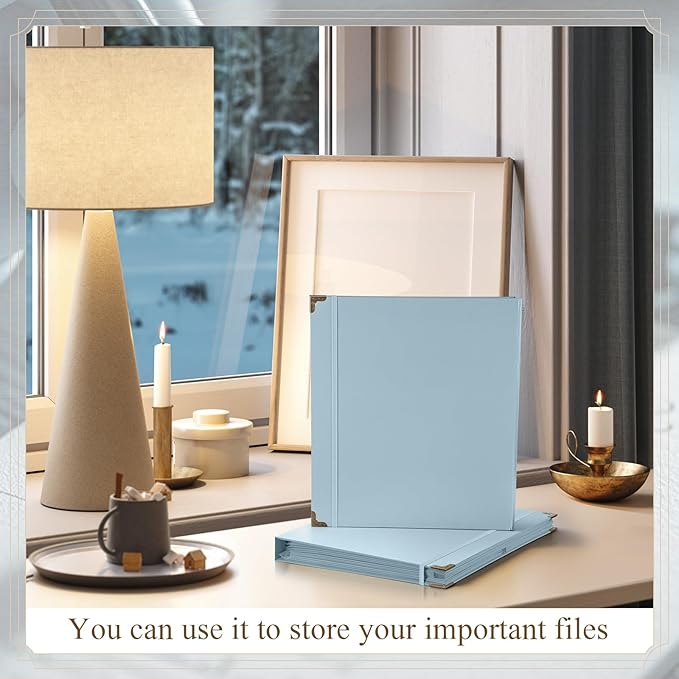 Marspark 3 Rings Important Document Organizer with Labels, Family Document Organizer Binder, Expanding File Folder for Important Papers, Letters, Birth Certificates, Photos, Passports (Blue)