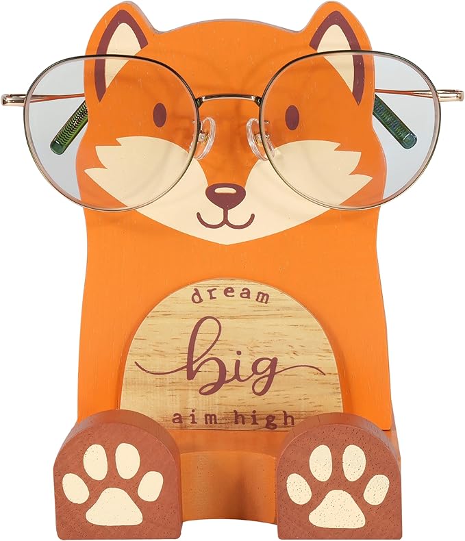 I'm a Solid Wood Multipurpose Eyeglass, Phone, Pen, and Pencil Holder Stand. I'm a Stationery Desk Box Organizer Accessories Decor, a Cute Home Office Desktop Decoration, and a great Birthday or Graduation Gift for Fox Lovers. (Fox)