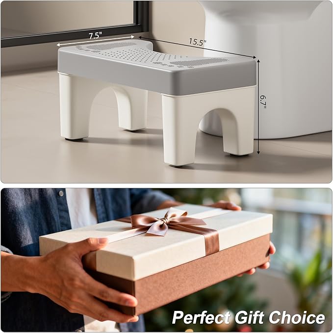 Squatting Potty for Adults, 6.7" Toilet Stool Squat Adult, Portable Poop Stool Adult for Bathroom, Toilet Foot Potty Stools for Pooping, Lightweight Banco para Bano for Travel, Non-Slip