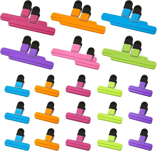 28 Pcs Chip Clips, Bag Clips for Food Storage, Snack Clip for Other Food Bags, Heavy Duty Sealing Clip for Home, Office and More