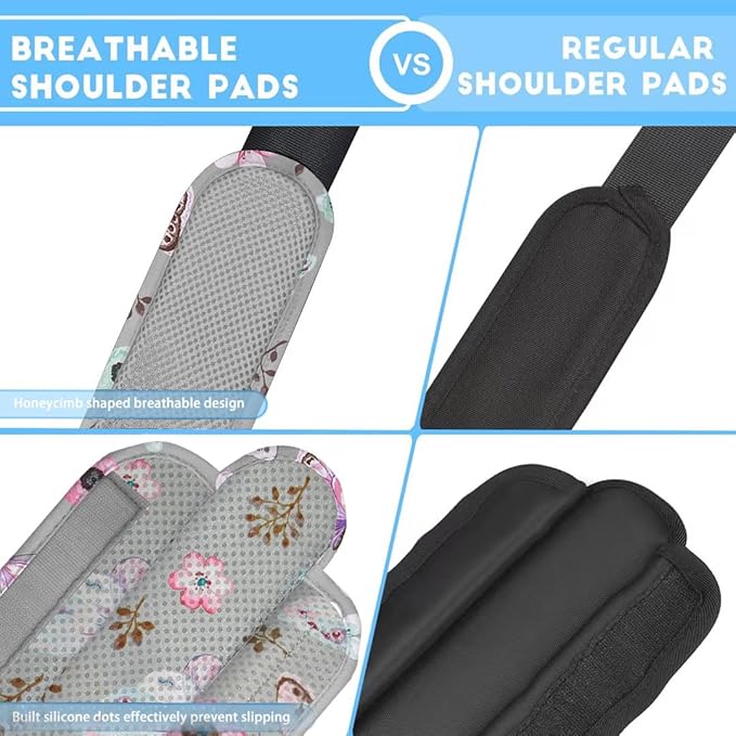 ZINZ 2-Pack Universal Shoulder Pad with Ultra Thick Cushion for Bag Luggage Bag Crossbody, Plus Long & Anti-Slip & Breathable, Butterfly
