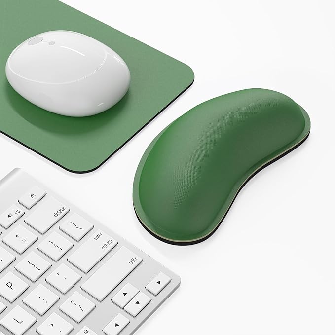 Dapesuom Mouse Wrist Rest, Ergonomic Memory Foam Mouse Wrist Support for Computer Desk Mats, Hand Rest Pad Cushion for Gaming, Office, Laptop, Men, Women, Pain Relief & Easy Typing, Forest Green