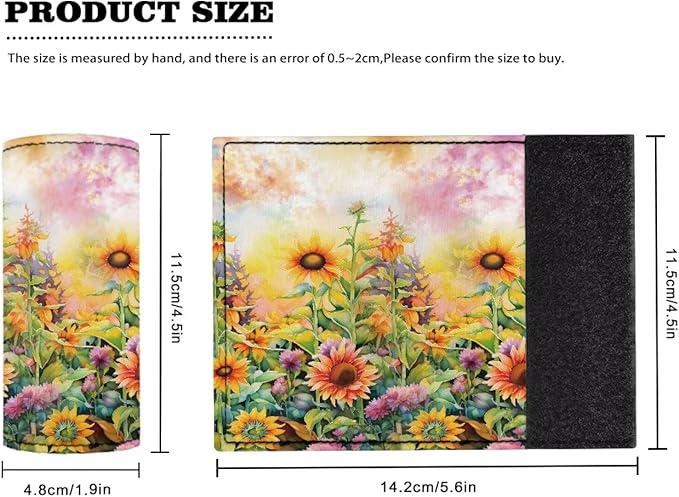 KUIFORTI Sunflower Luggage Handle Wraps for Suitcase Soft Grip Handle Cover Set of 2 Pcs, Women Girls Suitcase Protective Handle Cover Reusable, Floral Print