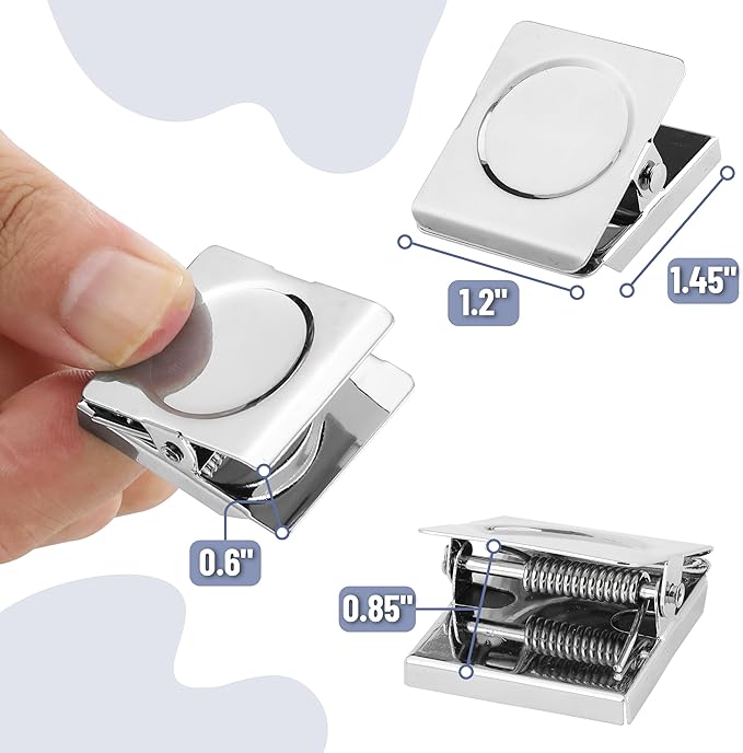 Mr. Pen- Magnetic Clips, 12 Pack, 1.2", Silver, Metal Magnetic Clips for Refrigerator