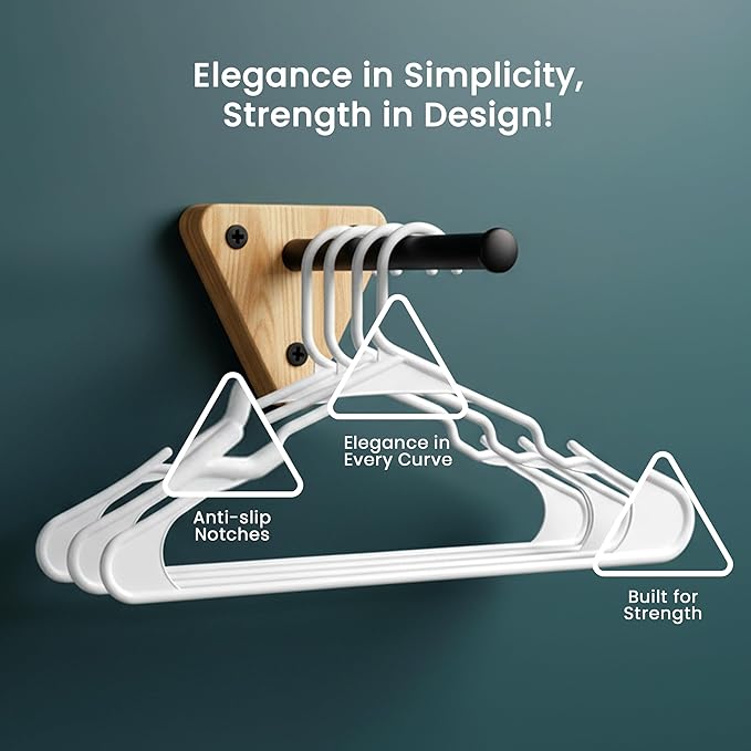 Utopia Home - Plastic Hangers 100 Pack - Space Saving Clothes Hanger - Durable and Strong Closet Organizers and Storage Makes It Ideal Stocking Stuffers or Apartment or Dorm Room Essentials (White)